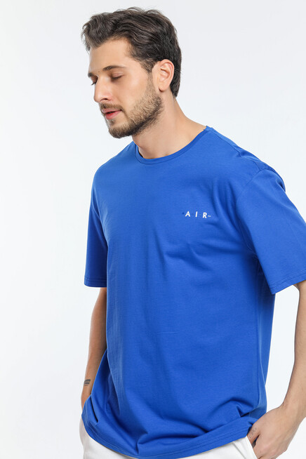 Süperlife Erkek Bisiklet Yaka Slim Fit Air Baskılı Tişort SPR21Y23