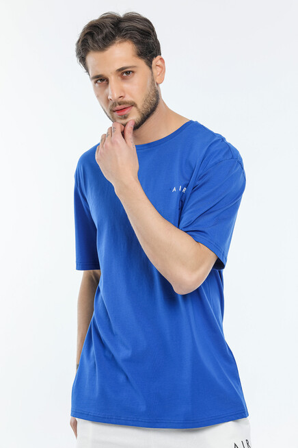 Süperlife Erkek Bisiklet Yaka Slim Fit Air Baskılı Tişort SPR21Y23