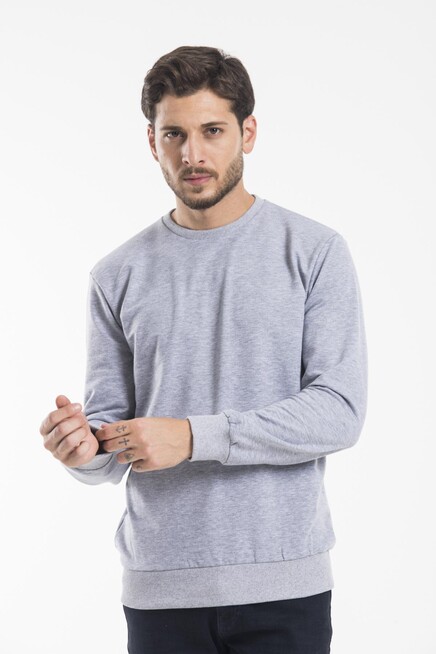 Erkek Bisiklet Yaka Regular Fit İnce Sweatshirt SPR 20K30