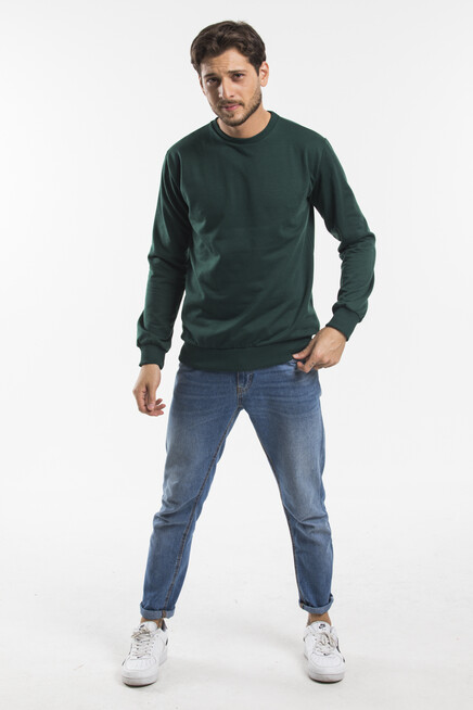 Erkek Bisiklet Yaka Regular Fit İnce Sweatshirt SPR 20K30