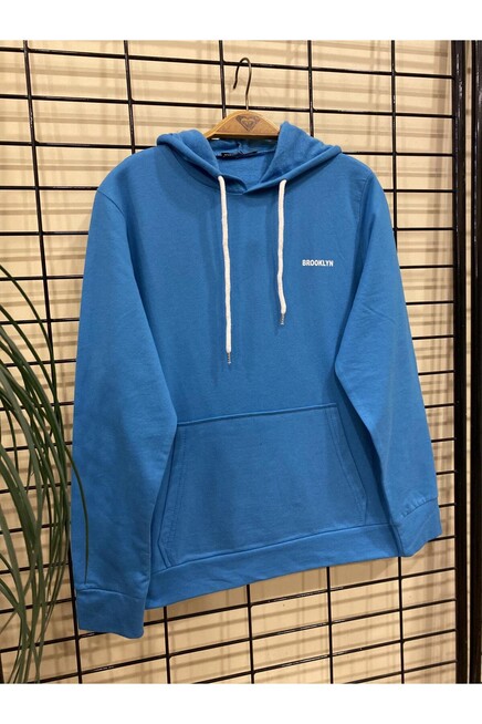 Kapşonlu Uzun Kollu Baskılı Dar Kalıp İnce Erkek Sweatshirt SPR 2019K61