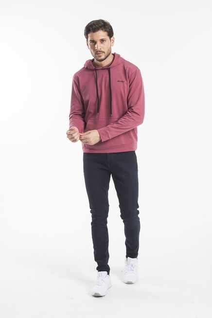 Kapşonlu Uzun Kollu Baskılı Dar Kalıp İnce Erkek Sweatshirt SPR 2019K61