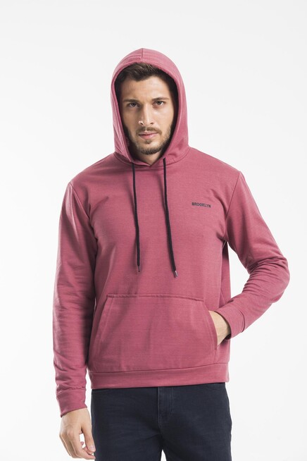 Kapşonlu Uzun Kollu Baskılı Dar Kalıp İnce Erkek Sweatshirt SPR 2019K61