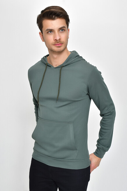 Erkek Kapşonlu Slim Fit Sweatshirt SPR 925