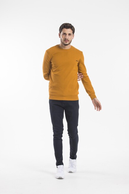 Bisiklet Yaka Uzun Kollu Dar Kalıp İnce  Erkek Sweatshirt SPR2019K18