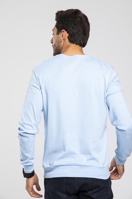 Bisiklet Yaka Uzun Kollu Dar Kalıp İnce  Erkek Sweatshirt SPR2019K18