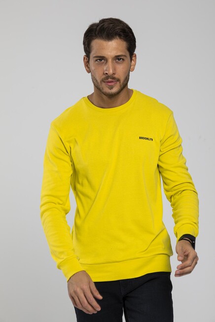 Bisiklet Yaka Uzun Kollu Dar Kalıp İnce  Erkek Sweatshirt SPR2019K18