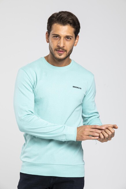 Bisiklet Yaka Uzun Kollu Dar Kalıp İnce  Erkek Sweatshirt SPR2019K18