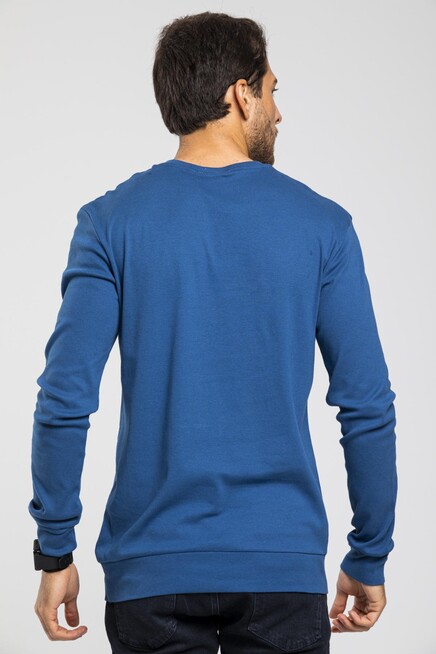 Bisiklet Yaka Uzun Kollu Dar Kalıp İnce  Erkek Sweatshirt SPR2019K18