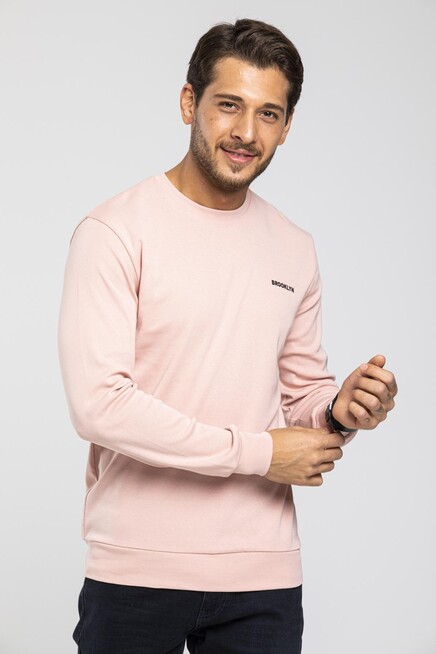 Bisiklet Yaka Uzun Kollu Dar Kalıp İnce  Erkek Sweatshirt SPR2019K18