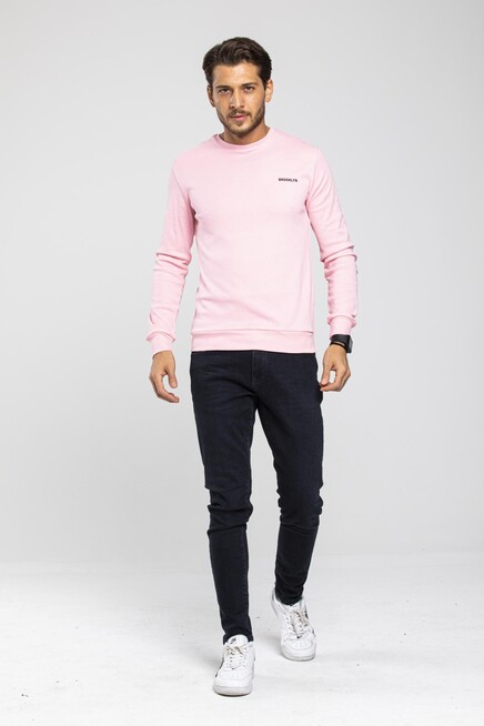 Süperlife Bisiklet Yaka Uzun Kollu Dar Kalıp İnce  Erkek Sweatshirt SPR2019K18