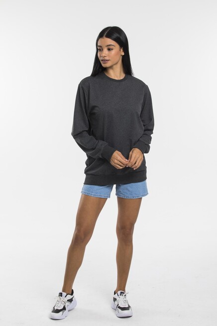 Süperlife Kadın Bisiklet Yaka Oversize Fit İnce Sweatshirt SPR21K30
