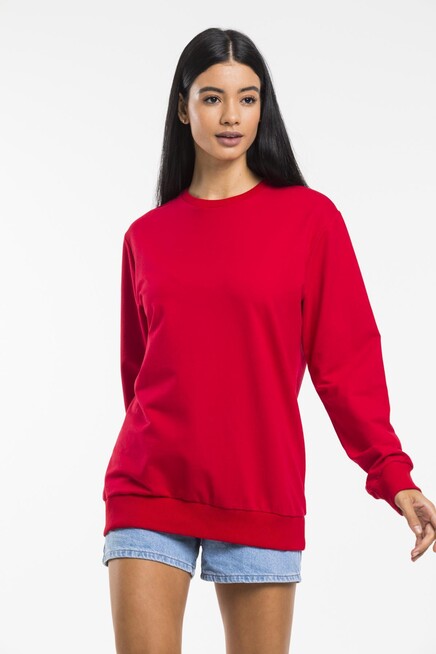 Kadın Bisiklet Yaka Oversize Fit İnce Sweatshirt SPR21K30