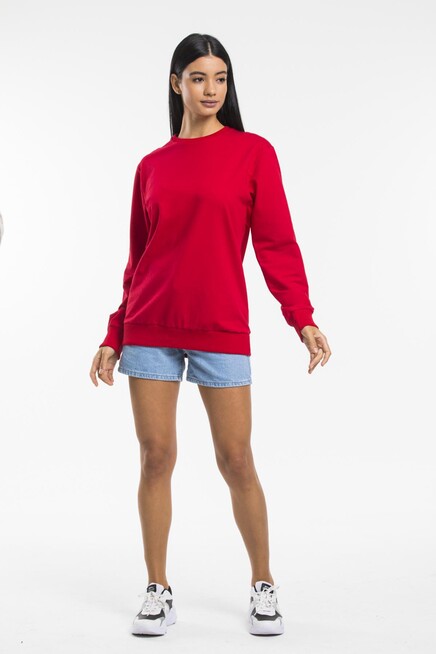 Süperlife Kadın Bisiklet Yaka Oversize Fit İnce Sweatshirt SPR21K30