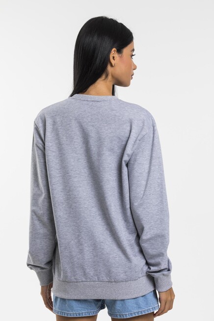 Süperlife Kadın Bisiklet Yaka Oversize Fit İnce Sweatshirt SPR21K30