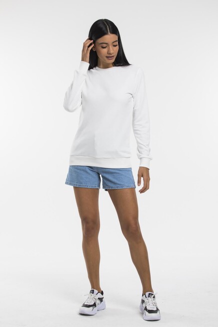 Süperlife Kadın Bisiklet Yaka Oversize Fit İnce Sweatshirt SPR21K30