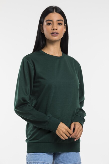 Süperlife Kadın Bisiklet Yaka Oversize Fit İnce Sweatshirt SPR21K30