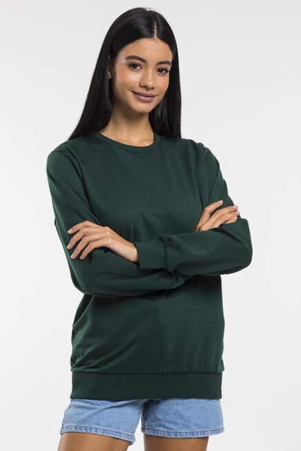 Süperlife Kadın Bisiklet Yaka Oversize Fit İnce Sweatshirt SPR21K30