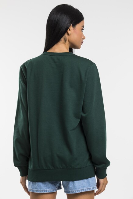 Süperlife Kadın Bisiklet Yaka Oversize Fit İnce Sweatshirt SPR21K30
