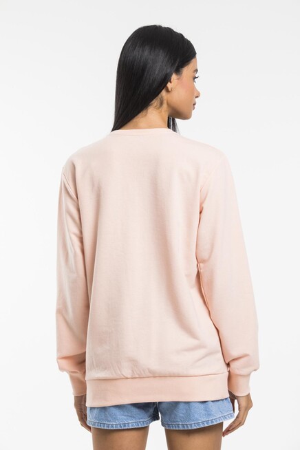 Süperlife Kadın Bisiklet Yaka Oversize Fit İnce Sweatshirt SPR21K30