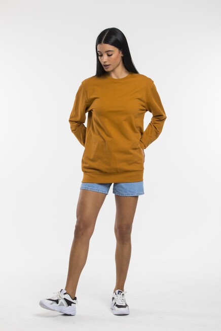 Süperlife Kadın Bisiklet Yaka Oversize Fit İnce Sweatshirt SPR21K30