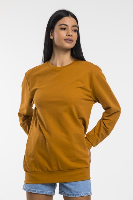 Süperlife Kadın Bisiklet Yaka Oversize Fit İnce Sweatshirt SPR21K30