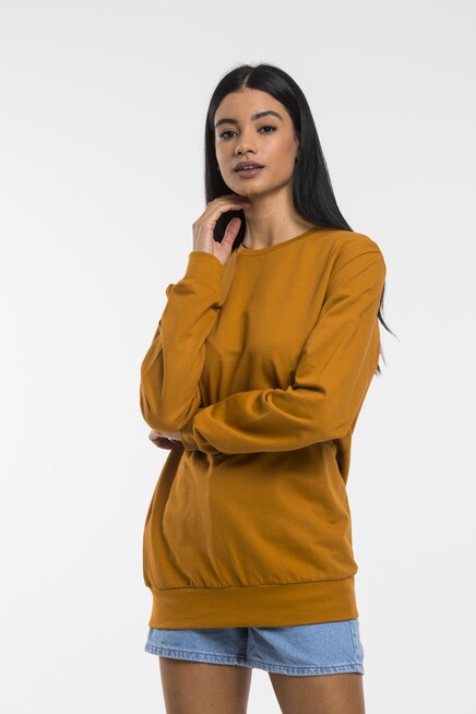 Kadın Bisiklet Yaka Oversize Fit İnce Sweatshirt SPR21K30