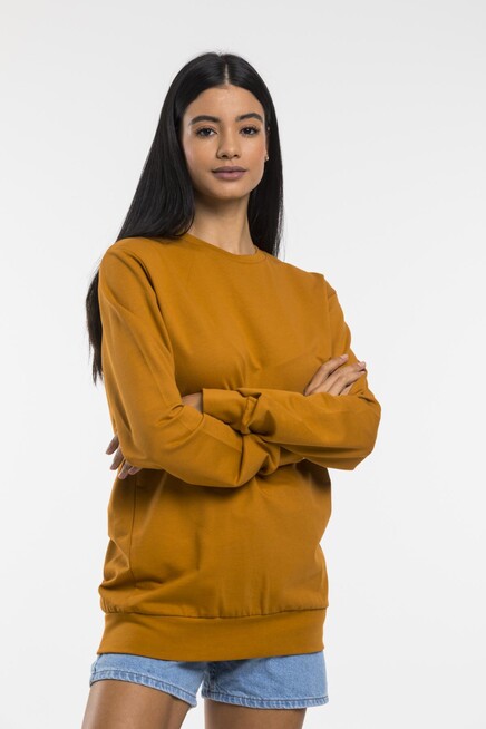 Süperlife Kadın Bisiklet Yaka Oversize Fit İnce Sweatshirt SPR21K30