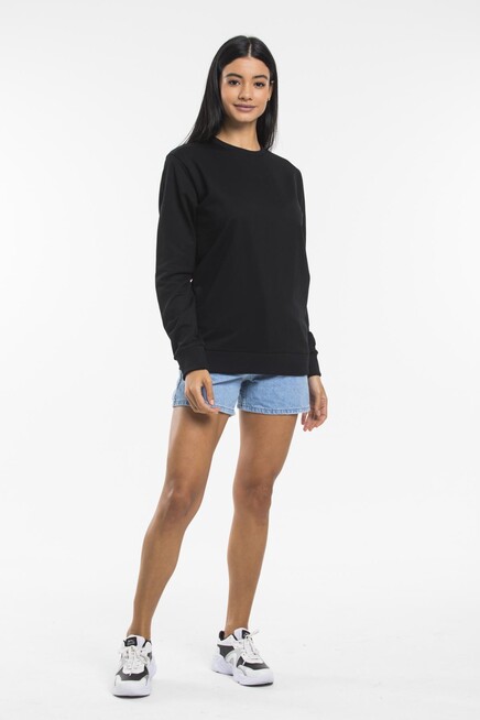Süperlife Kadın Bisiklet Yaka Oversize Fit İnce Sweatshirt SPR21K30