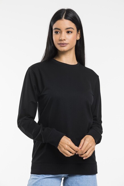 Süperlife Kadın Bisiklet Yaka Oversize Fit İnce Sweatshirt SPR21K30