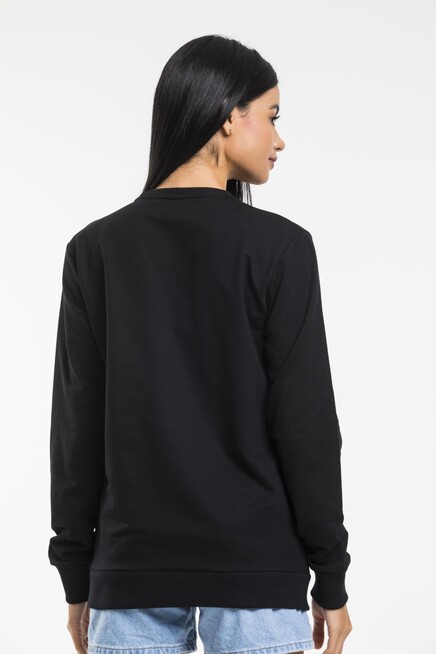 Süperlife Kadın Bisiklet Yaka Oversize Fit İnce Sweatshirt SPR21K30