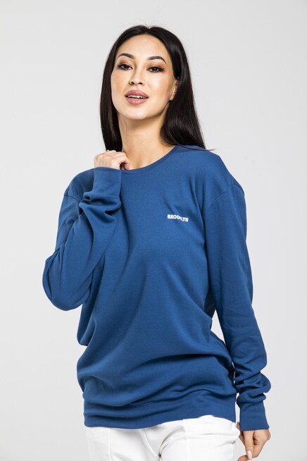 Bisiklet Yaka Uzun Kollu Dar Kalıp İnce Sweatshirt SPR21K18