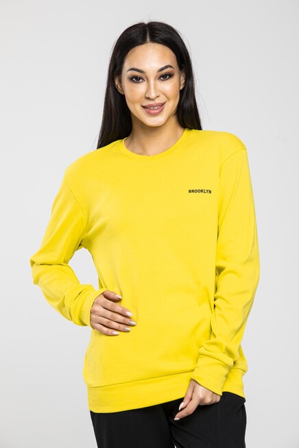 Bisiklet Yaka Uzun Kollu Dar Kalıp İnce Sweatshirt SPR21K18