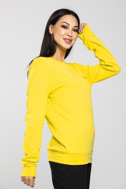 Bisiklet Yaka Uzun Kollu Dar Kalıp İnce Sweatshirt SPR21K18