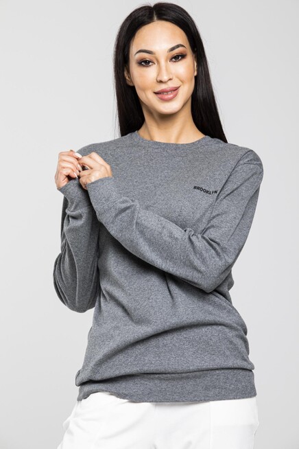 Bisiklet Yaka Uzun Kollu Dar Kalıp İnce Sweatshirt SPR21K18