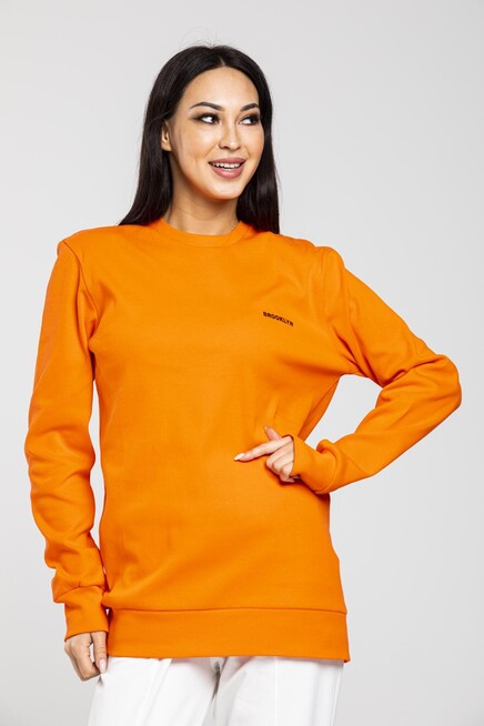 Bisiklet Yaka Uzun Kollu Dar Kalıp İnce Sweatshirt SPR21K18