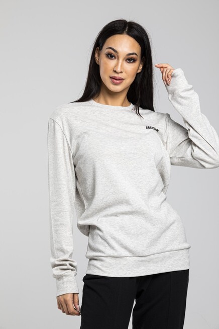 Bisiklet Yaka Uzun Kollu Dar Kalıp İnce Sweatshirt SPR21K18