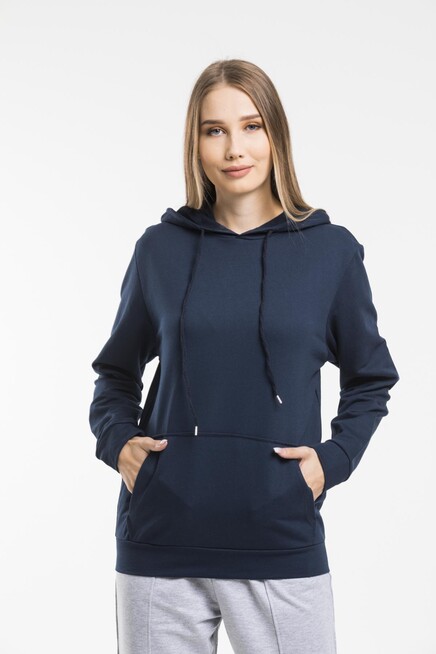 Süperlife Kadın Kapşonlu Oversize Fit İnce Sweatshirt spr21k55