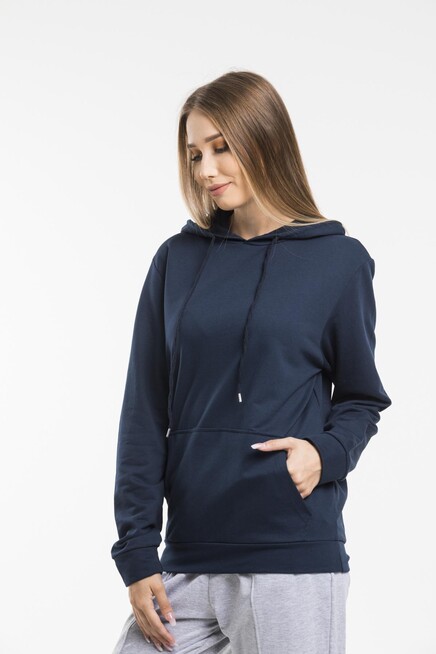 Kadın Kapşonlu Oversize Fit İnce Sweatshirt spr21k55