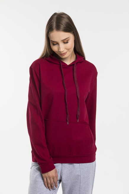 Süperlife Kadın Kapşonlu Oversize Fit İnce Sweatshirt spr21k55