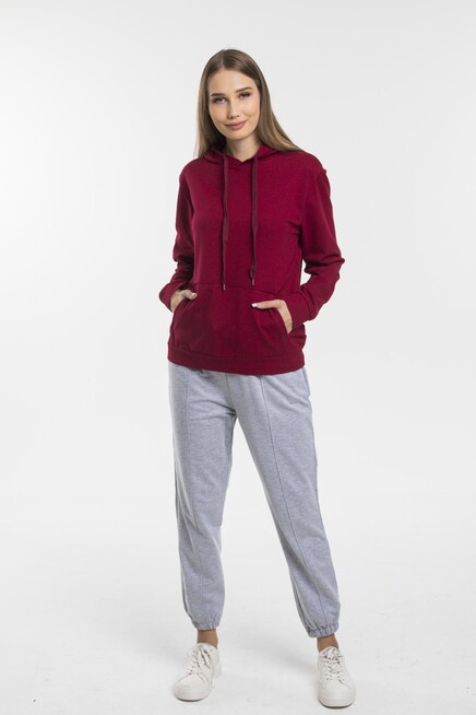 Süperlife Kadın Kapşonlu Oversize Fit İnce Sweatshirt spr21k55