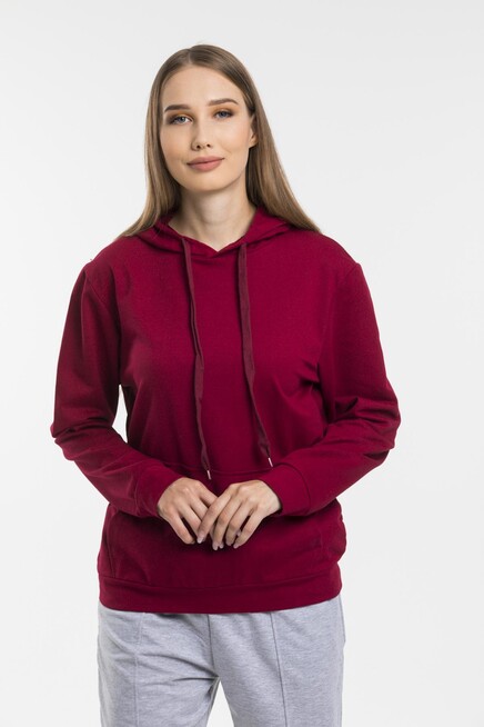 Süperlife Kadın Kapşonlu Oversize Fit İnce Sweatshirt spr21k55