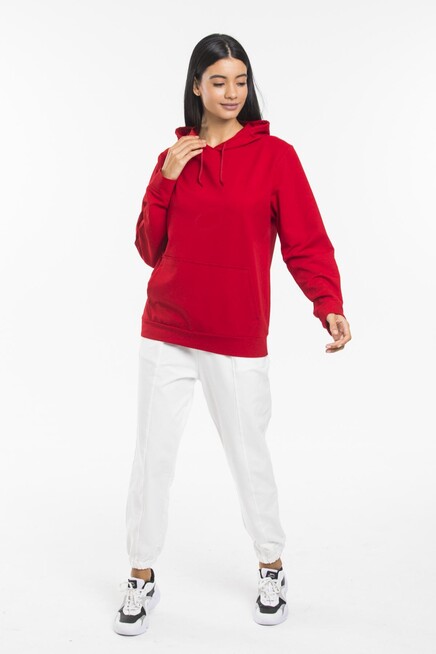 Süperlife Kadın Kapşonlu Oversize Fit İnce Sweatshirt spr21k55