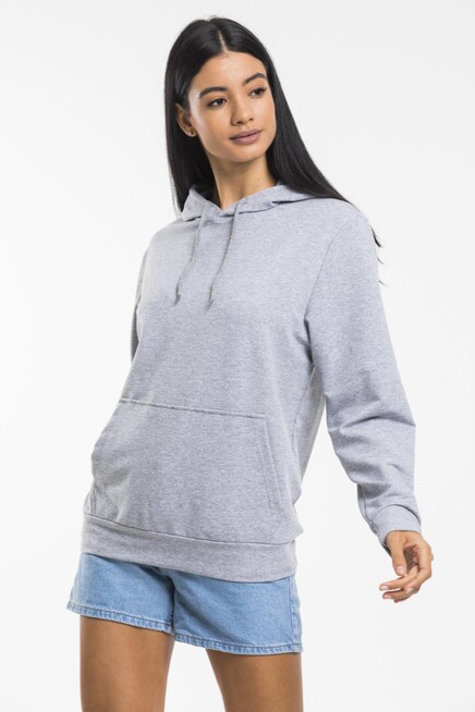 Kadın Kapşonlu Oversize Fit İnce Sweatshirt spr21k55