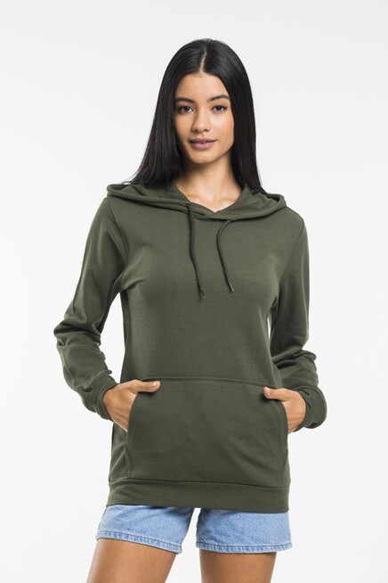 Süperlife Kadın Kapşonlu Oversize Fit İnce Sweatshirt spr21k55
