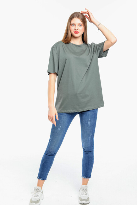 Süperlife Kadın Bisiklet Yaka Standart &Regular Fit Tişort spr21yk30
