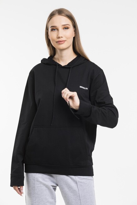 Kadın Kapşonlu Regular Fit Baskılı İnce Sweatshirt SPR21K61