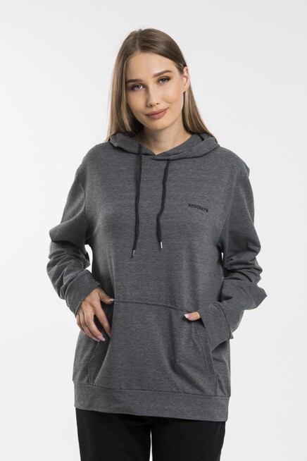 Kadın Kapşonlu Regular Fit Baskılı İnce Sweatshirt SPR21K61