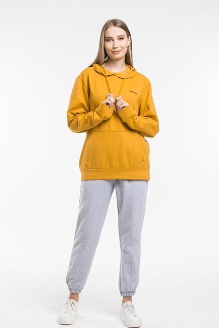 Kadın Kapşonlu Regular Fit Baskılı İnce Sweatshirt SPR21K61