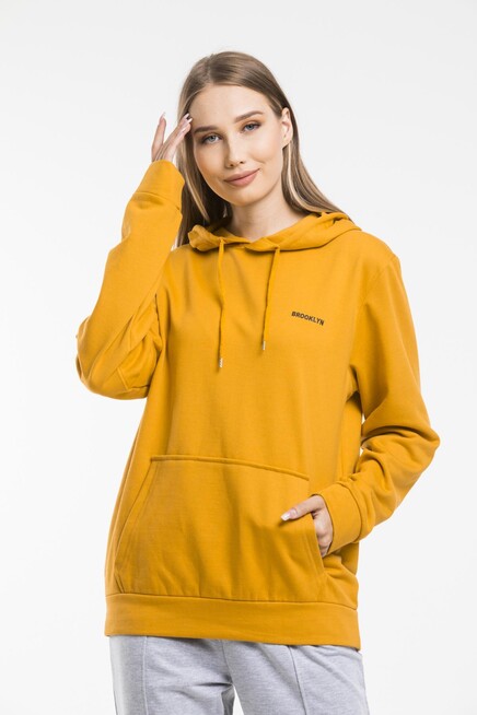 Kadın Kapşonlu Regular Fit Baskılı İnce Sweatshirt SPR21K61